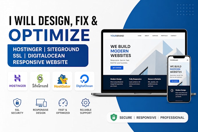 hostinger siteground ssl digitalocean responsive design hostgator website