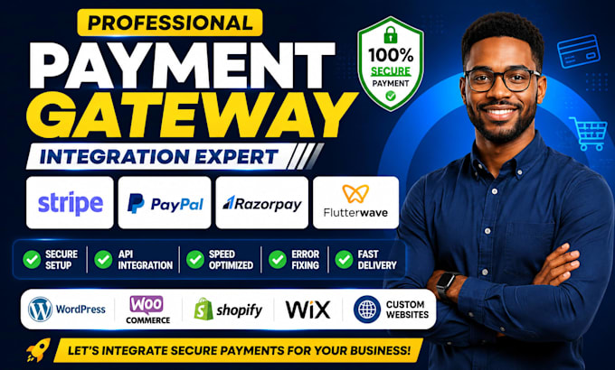 integrate payment gateway automation in wordpress shopify wix and custom site
