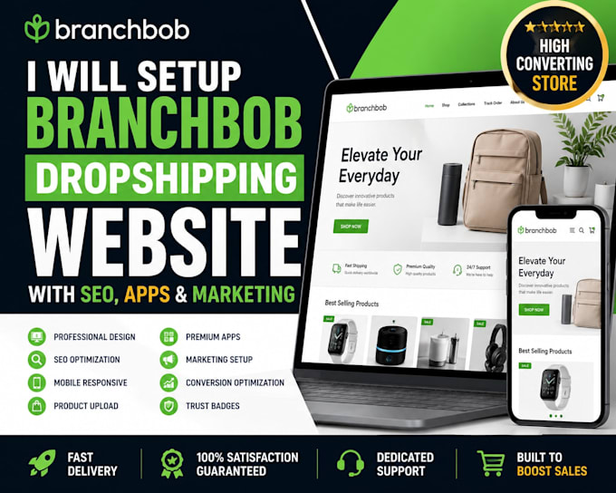optimize branchbob dropshipping website seo apps marketing branding conversion