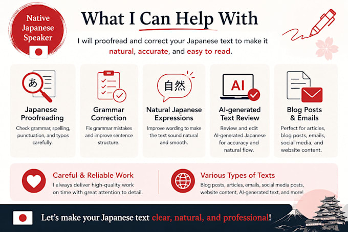 proofread and correct japanese texts naturally