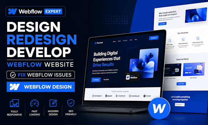 design redesign develop webflow website fix webflow issues webflow design