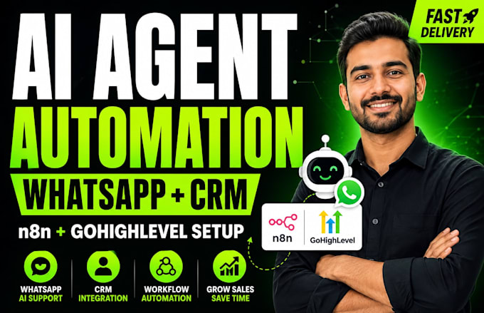 build n8n whatsapp customer support ai agent gohighlevel CRM ai automation