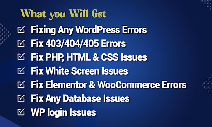 fix wordpress error, critical bug and white screen