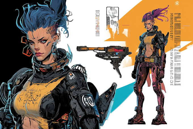 create an anime character , cyberpunk character