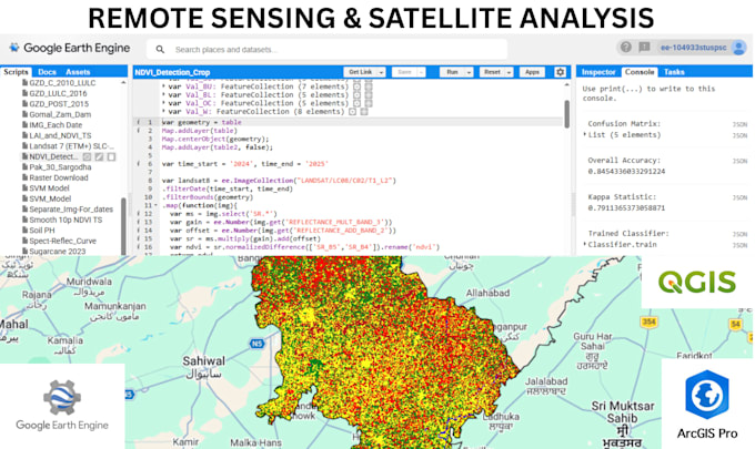 do remote sensing, satellite imagery analysis, and gee scripting