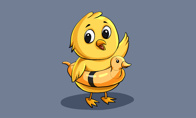 draw a cute and funny cartoon illustration