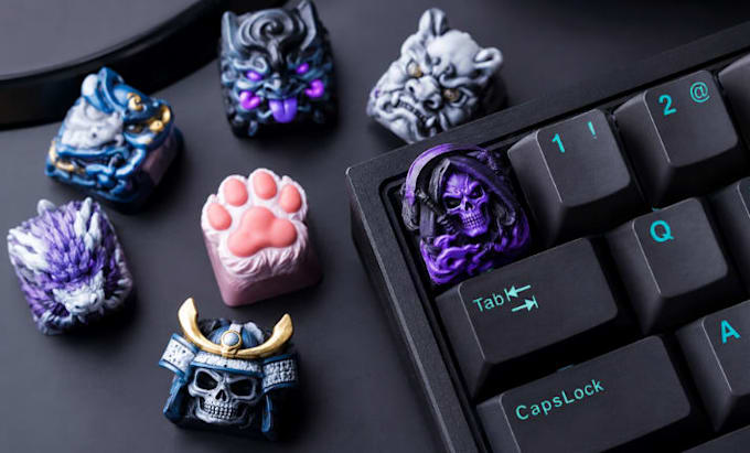 design premium custom artisan keycaps and 3d mechanical keyboard renders