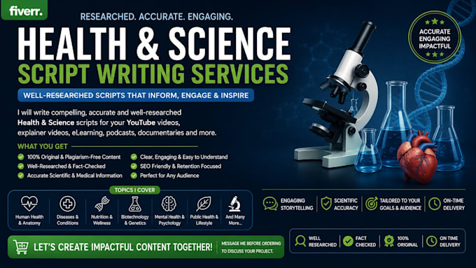 write engaging health and science youtube video scripts