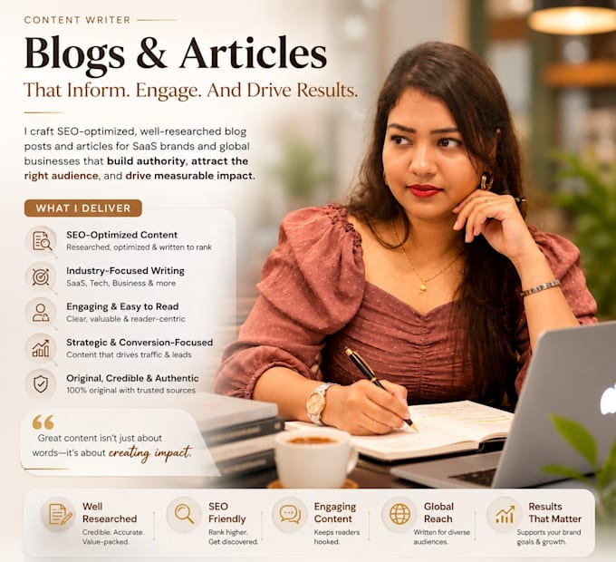 write SEO blog posts and articles for saas and b2b brands