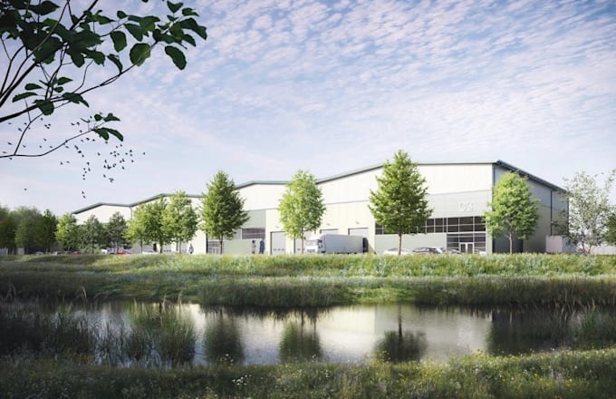 develop industrial park,site map layout,factorycomplex render,aerial view,estate