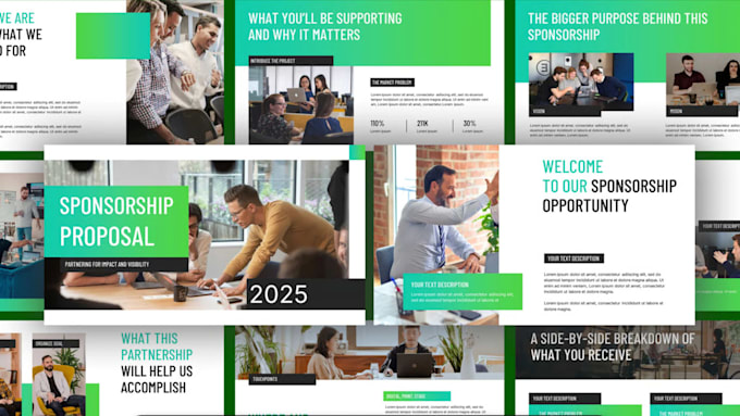 design startup investor pitch deck presentation, enhance sponsorship powerpoint