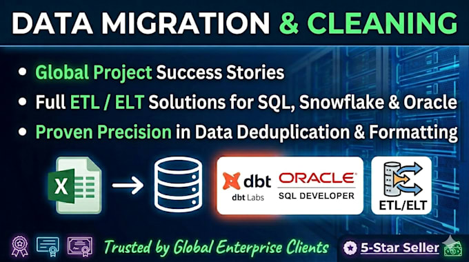 clean, format, and import your excel data into sql or snowflake oracle