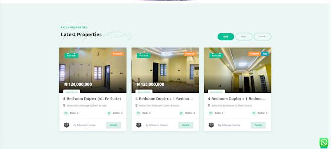develop a professional real estate website with property listings