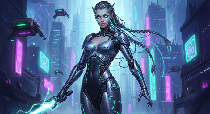 design stunning sci fi portrait art