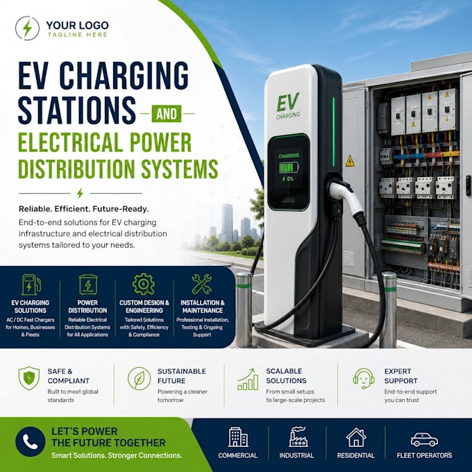 design ev charging stations and electrical power distribution systems