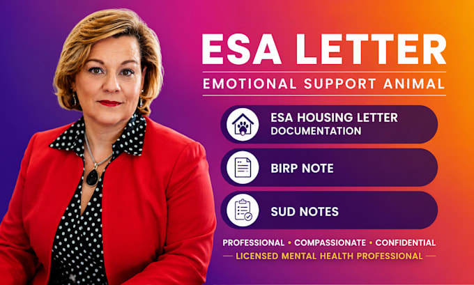 write esa letter birp notes emotional support animal sud notes