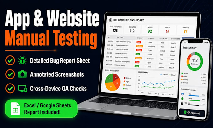 do manual app and website testing and find functional bugs