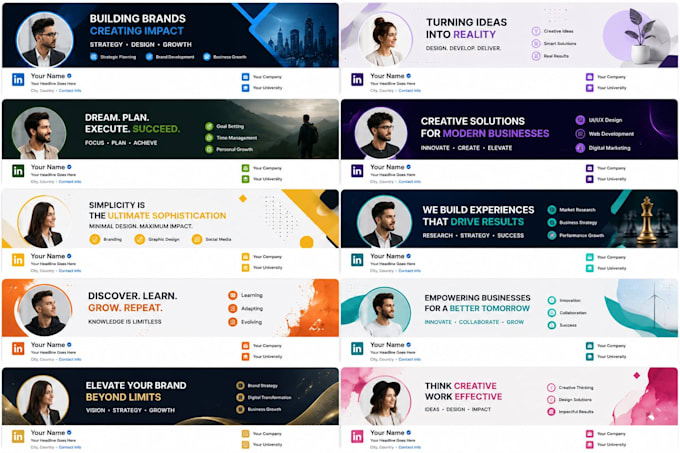 design premium and professional linkedin banner