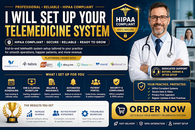 setup telemedicine simplepractice tebra nextgen doxy me theranest mend athenaone