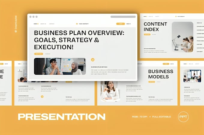 do a business presentation redesign, corporate PPT slides, presentation design