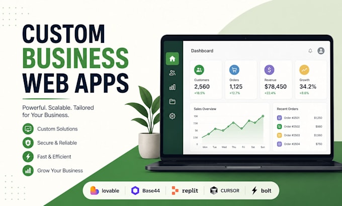 build custom business web app with lovable, base44, replit cursor bolt superbase