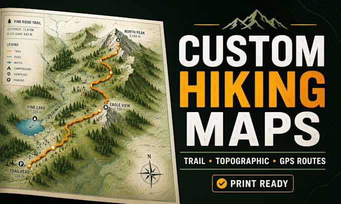 design custom hiking maps trail maps and topographic maps