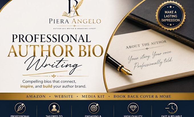 write a professional author bio for amazon, books, websites, and media kits