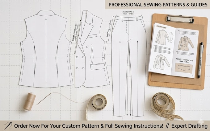 be your sewing pattern making, sewing instruction, tech pack, apparel design