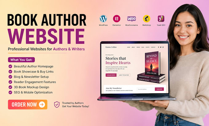 build author website book authorwebsite ebook author website landing page editor