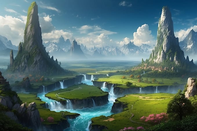 design amazing fantasy landscape