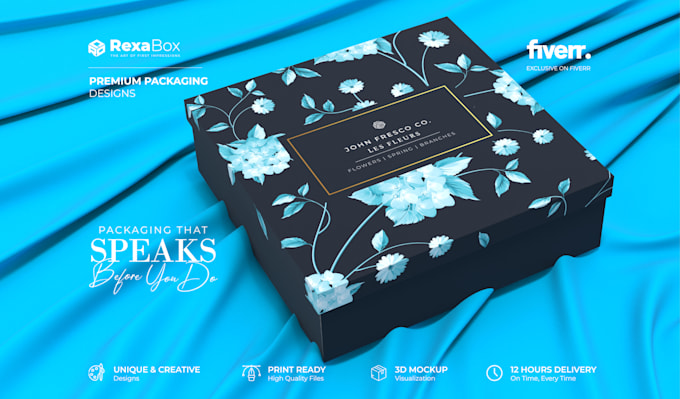 design box design, product packaging design, mailer box with 3d mockup