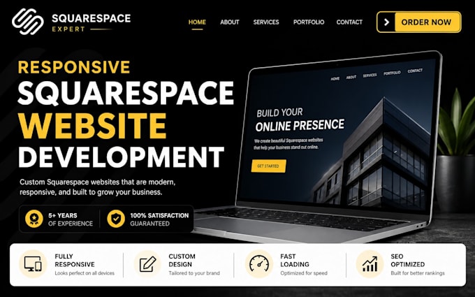 build a responsive squarespace website, optimize squarespace development website