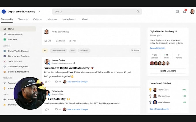 circle so online course setup circle so community manage circle so membership