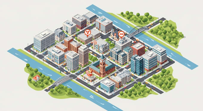 create a isometric map vector illustration