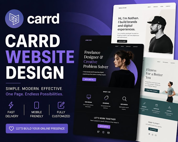 design carrd website, redesign carrd, carrd landing page, carrd website design