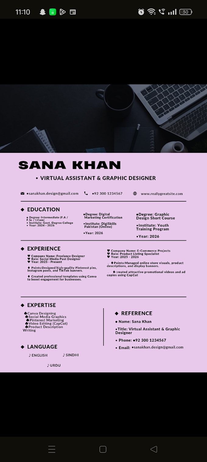 design professional CV and ats resume