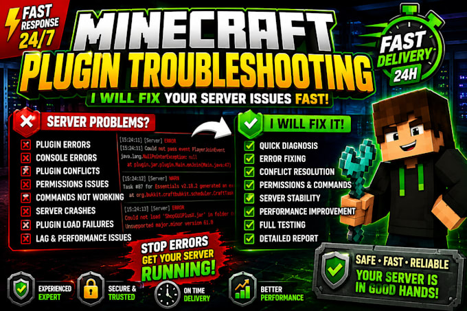 troubleshoot and fix your minecraft server plugins, errors and crashes