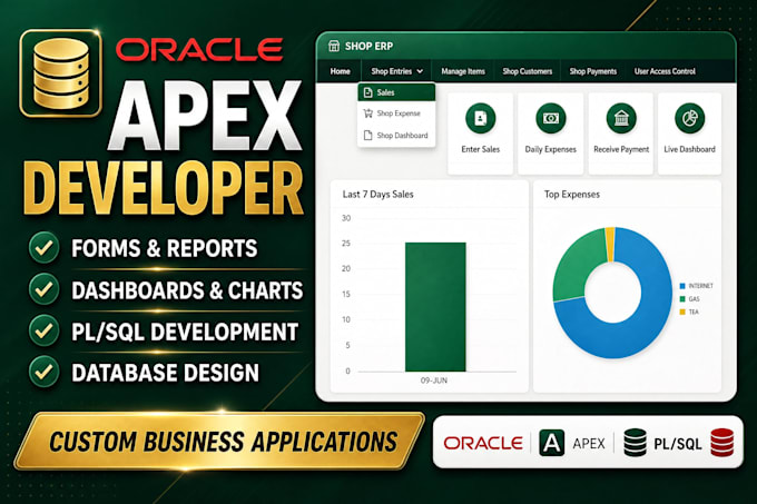 develop oracle apex applications, forms, reports, and pl sql solutions