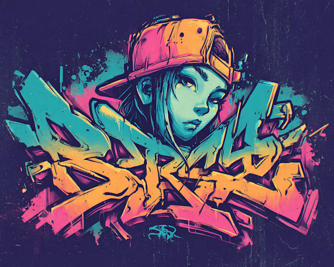 design authentic hand drawn graffiti logo
