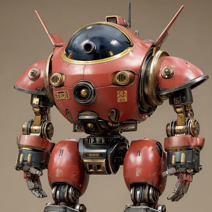 draw custom mecha robot