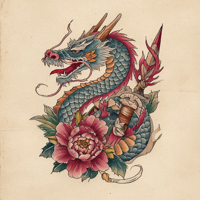 create a traditional or neo traditional tattoo design