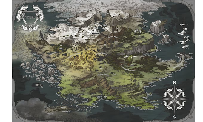 deign 2d fantasy dnd map battle map illustration inkarnate map cartography map