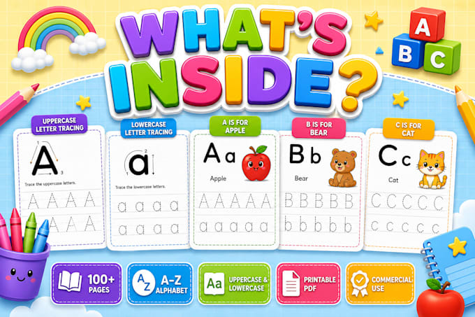 design printable preschool alphabet tracing worksheets and activity books