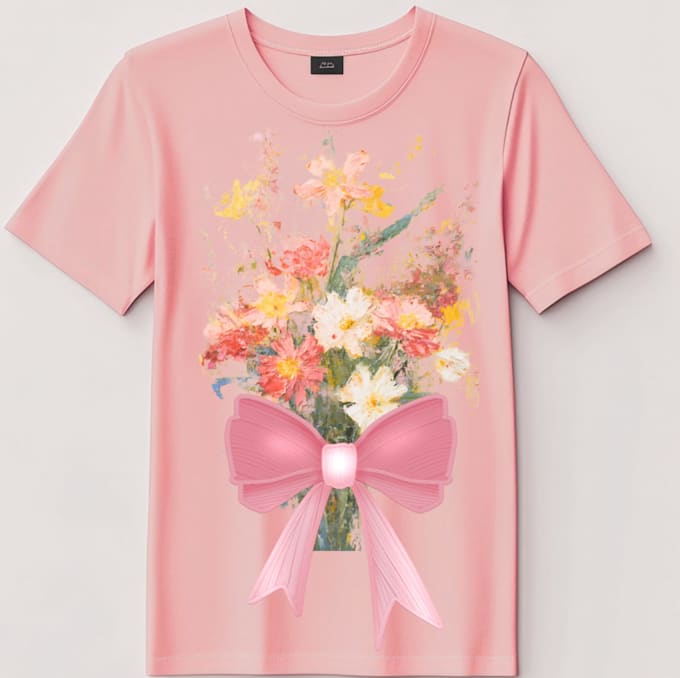 design custom floral, watercolor, and aesthetic t shirt