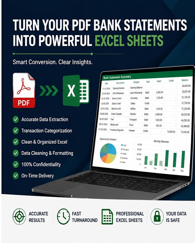 convert PDF bank statements to excel