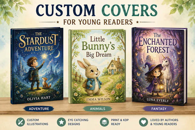 design a professional childrens book cover for amazon KDP