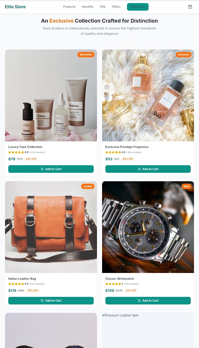 design a professional landing page for your e commerce