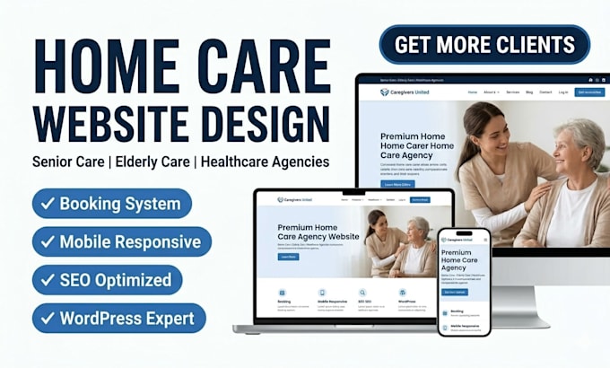 home care website elderly care website and booking system