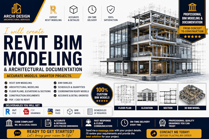 professional revit bim models and architectural documentation