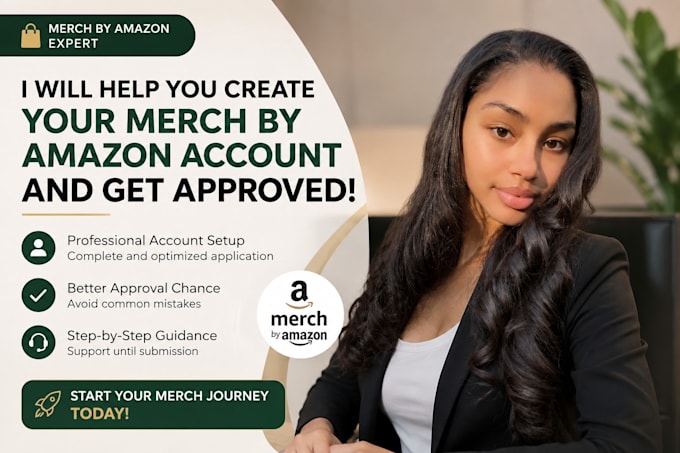 create your merch by amazon account on demand account